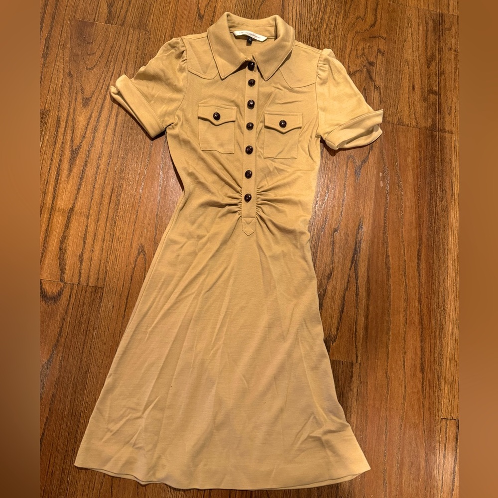 Diane von furstenberg camel wool blend dress size 4